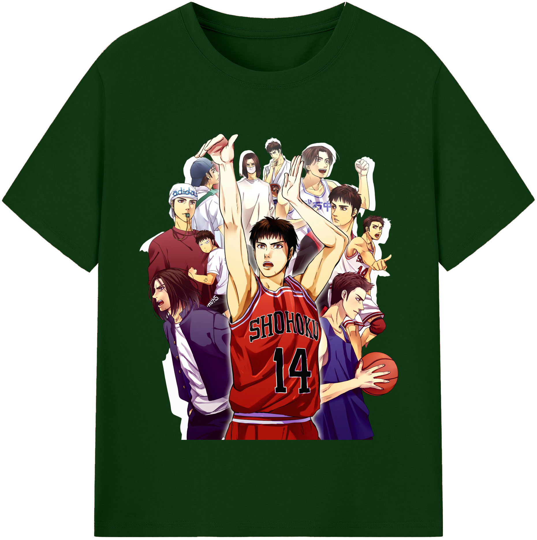 SLAM DUNK／スラムダンク 綿100％半袖Tシャツ（フロントプリント）